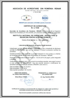 Certificat de Acreditare RENAR Nr. LI 1036